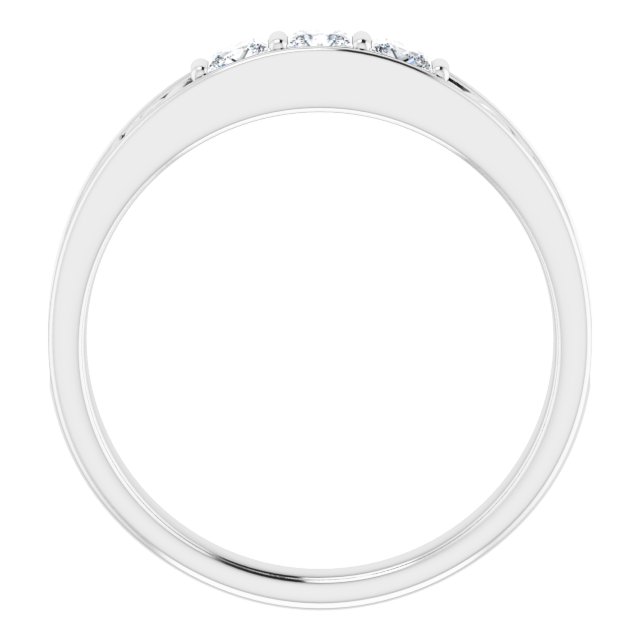 14K White 1/2 CTW Natural Diamond Three-Stone Scroll Ring